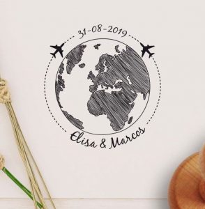 Sellos de boda de madera